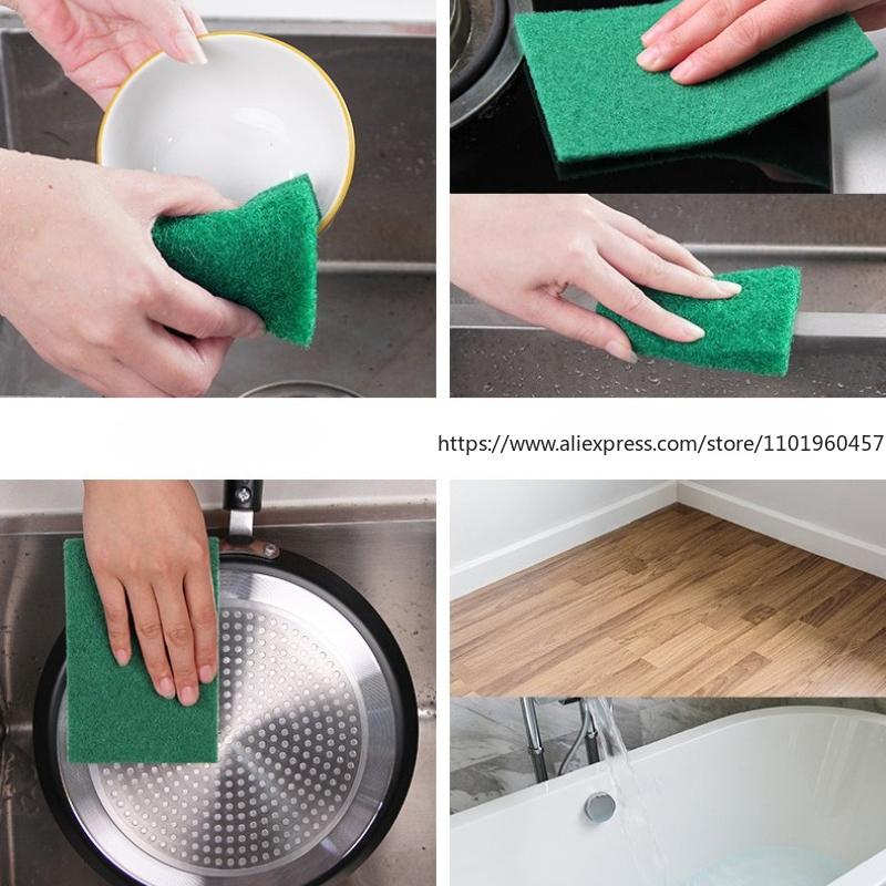 Scrubber Sponge For Kitchen Chores Floor Cleaning Thickened Sink Bathtub Brush Thorough Cleaning Cloth Wiping Cloth
