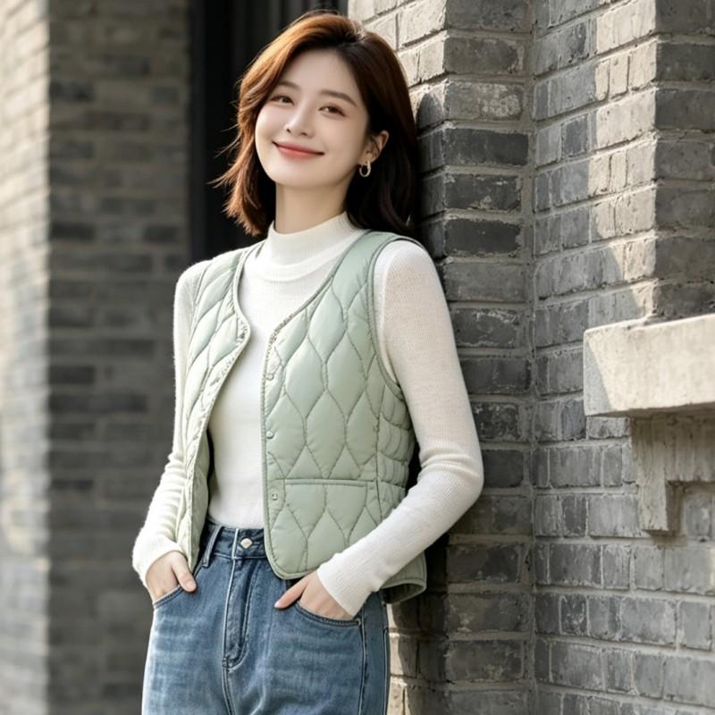 Womens Padded Vest Lightweight Warm Sleeveless Coat Short Outerwear Winter