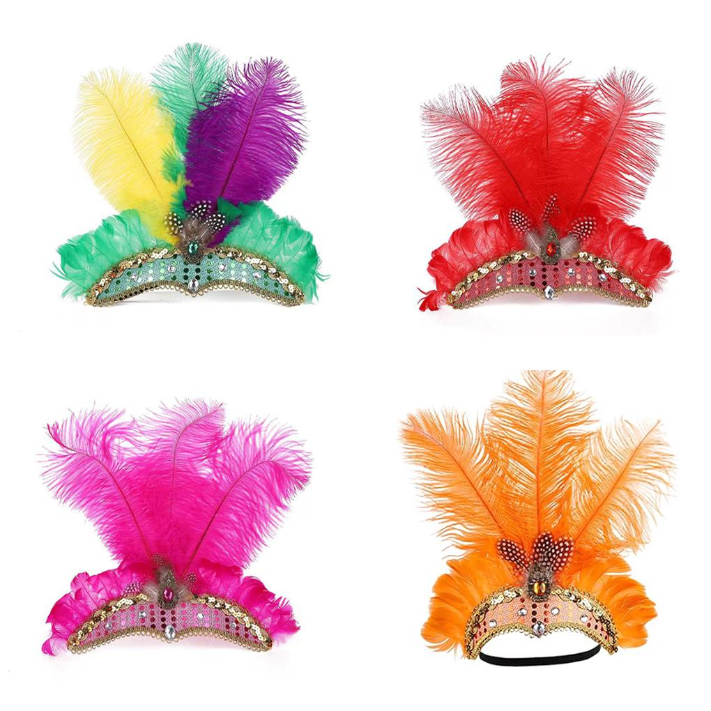 Showgirl Headpiece Plume Headwear Glamour Lightweight Show Girl Feathers Versatile Style Showgirls for Performances