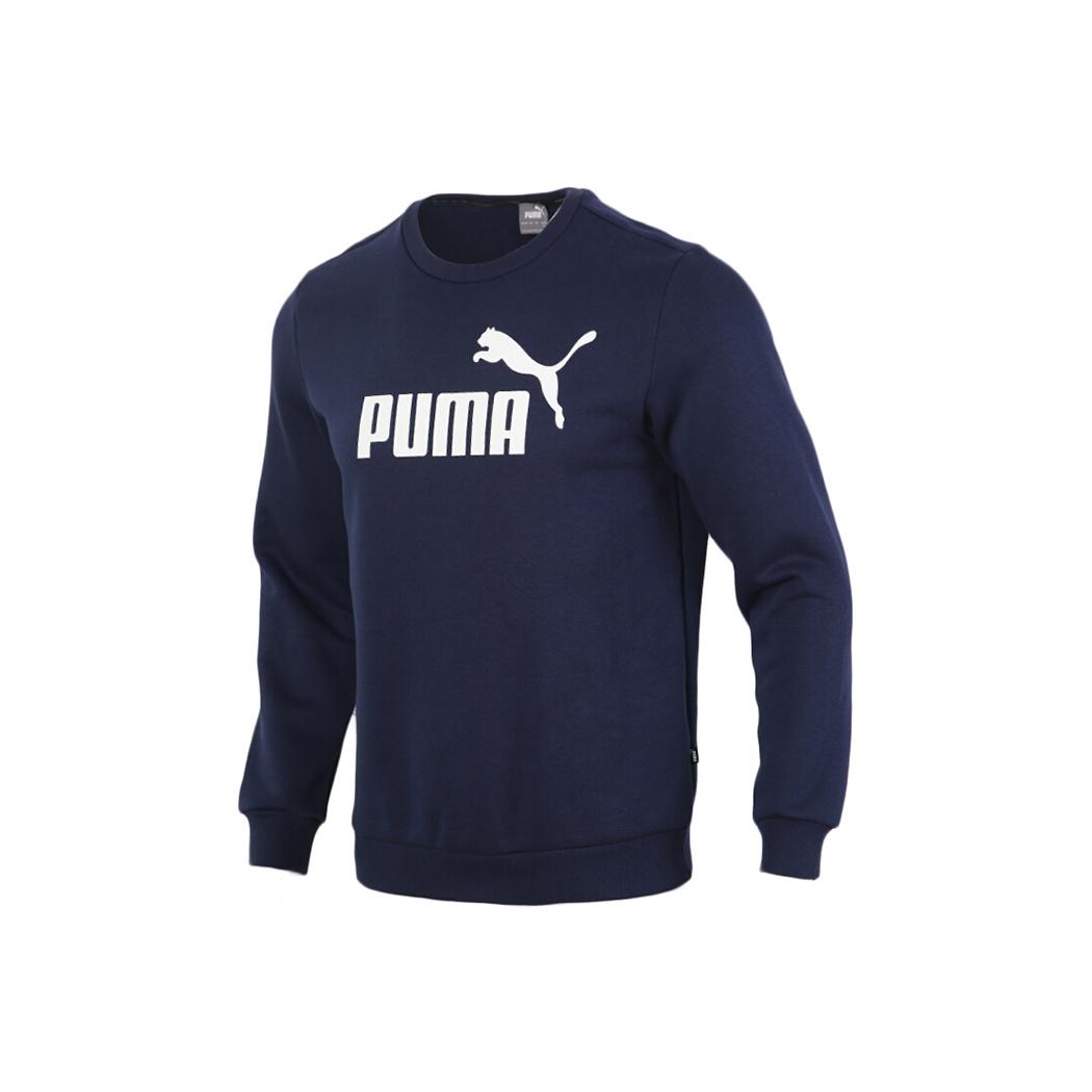 

Puma Essential Logo Knitted Casual Pullover Fleece Sweatshirt Men sweatshirt Tweed-Blue 586936-06 M