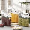 Plastic Kitchen Canister with Airtight Lid Large Food Storage Container Clear Jar Cap with Scales for Flour Coffee Beans