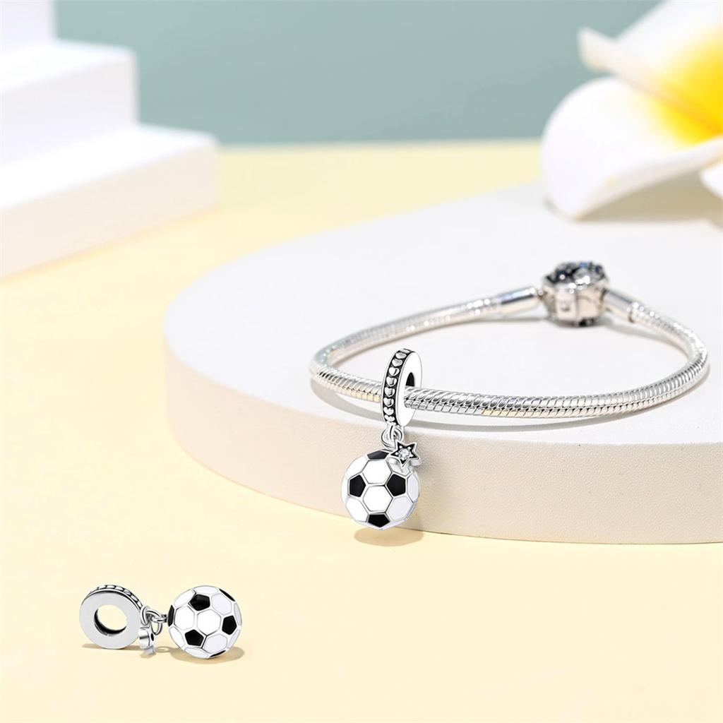 925 Silver Charms European Cup Football Jersey Sneakers Pendants Beads Fit Original Pan Bracelet DIY Fashion Jewelry