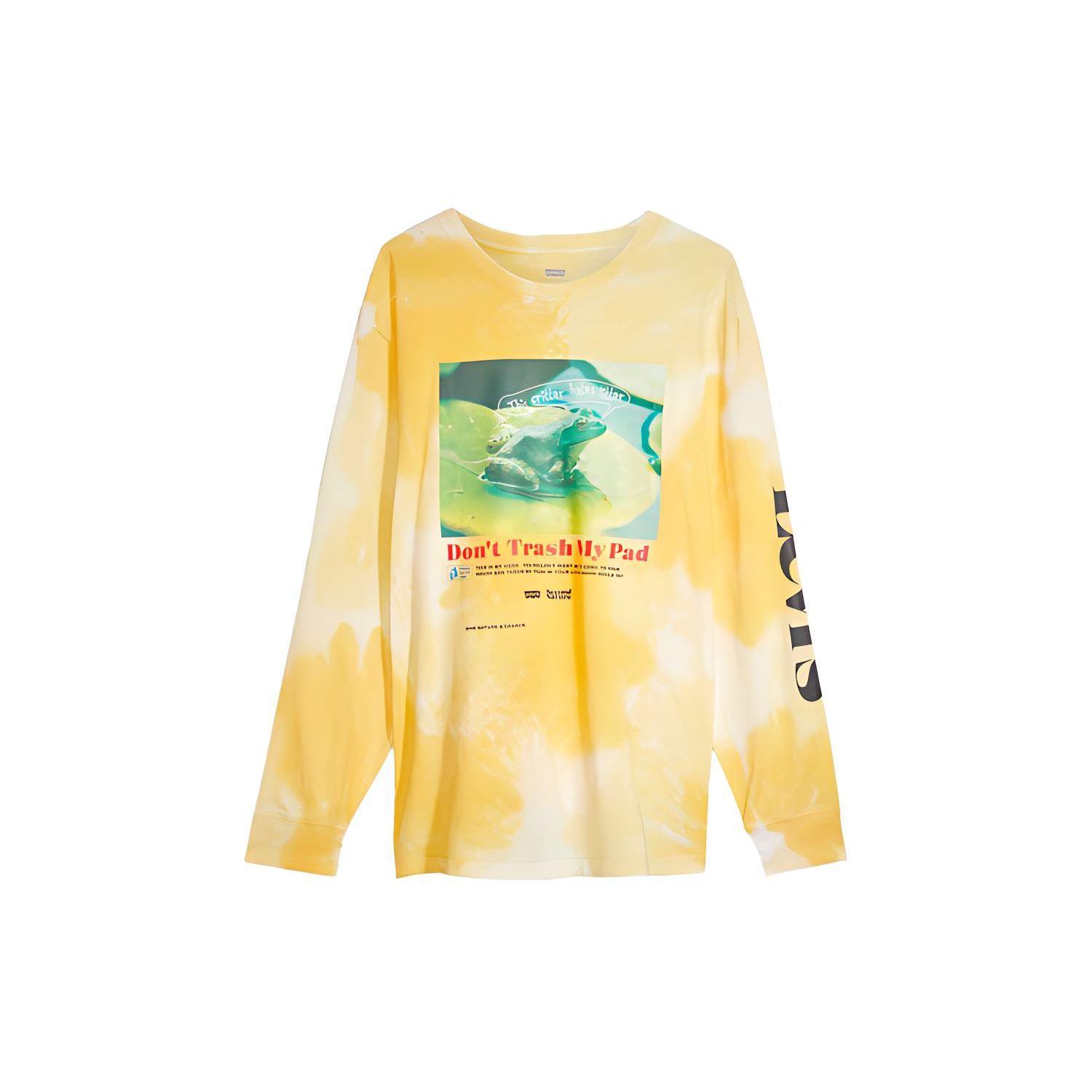 

Levis Tie-Dye Letter Print Crew Neck T-Shirt Men Tops Yellow 16139-0024 L