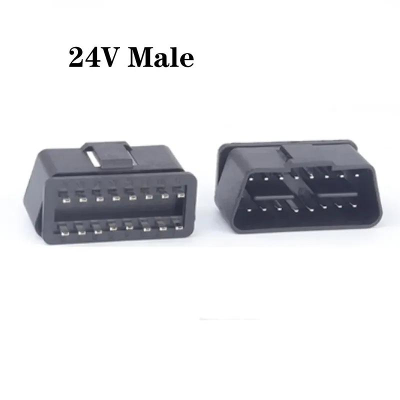 10τμχ Υψηλής Ποιότητας Αυτοκινήτου OBD2 16-pin Συναρμολογημένη Επιχρυσωμένη Αρσενική Κεφαλή 12V/24V Καθολικός Συνδετήρας Δοκιμής Κύρια Γραμμή Βύσμα OBDII
