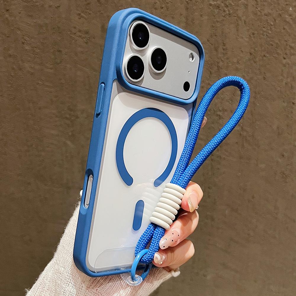 Luxury With Lanyard Clear Phone Case For 17 16 15 14 13 12 11 Pro Max 16 Plus 16E 17 Air Magnetic Bumper Back Cases Cover