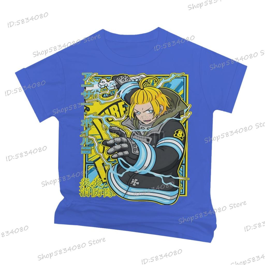 Japanese Anime Fire Force Graphic T Shirts Unisex Women Fashion Streetwear Soft Tee Unisexs Fire Force Printed Street Cool Tshirts
