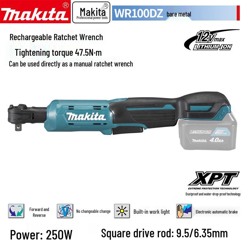 

Makita WR100 Series 12V Акумуляторний тріскачковий ключ Li-ion Штекер CN (адаптер в комплекті)