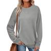 Women's Fashion Solid Color Round Neck Long Sleeve Loose Pullover Sweatshirt Top