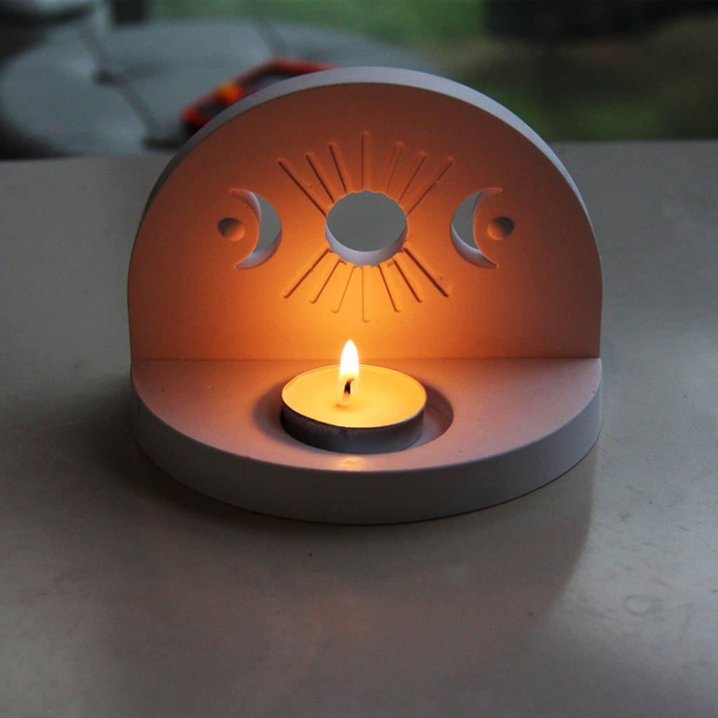 Sun Moon Candlestick Silicone Mold Candle Base Mould Aromatherapy Candle Holder Molds for Tealight Candle Holder