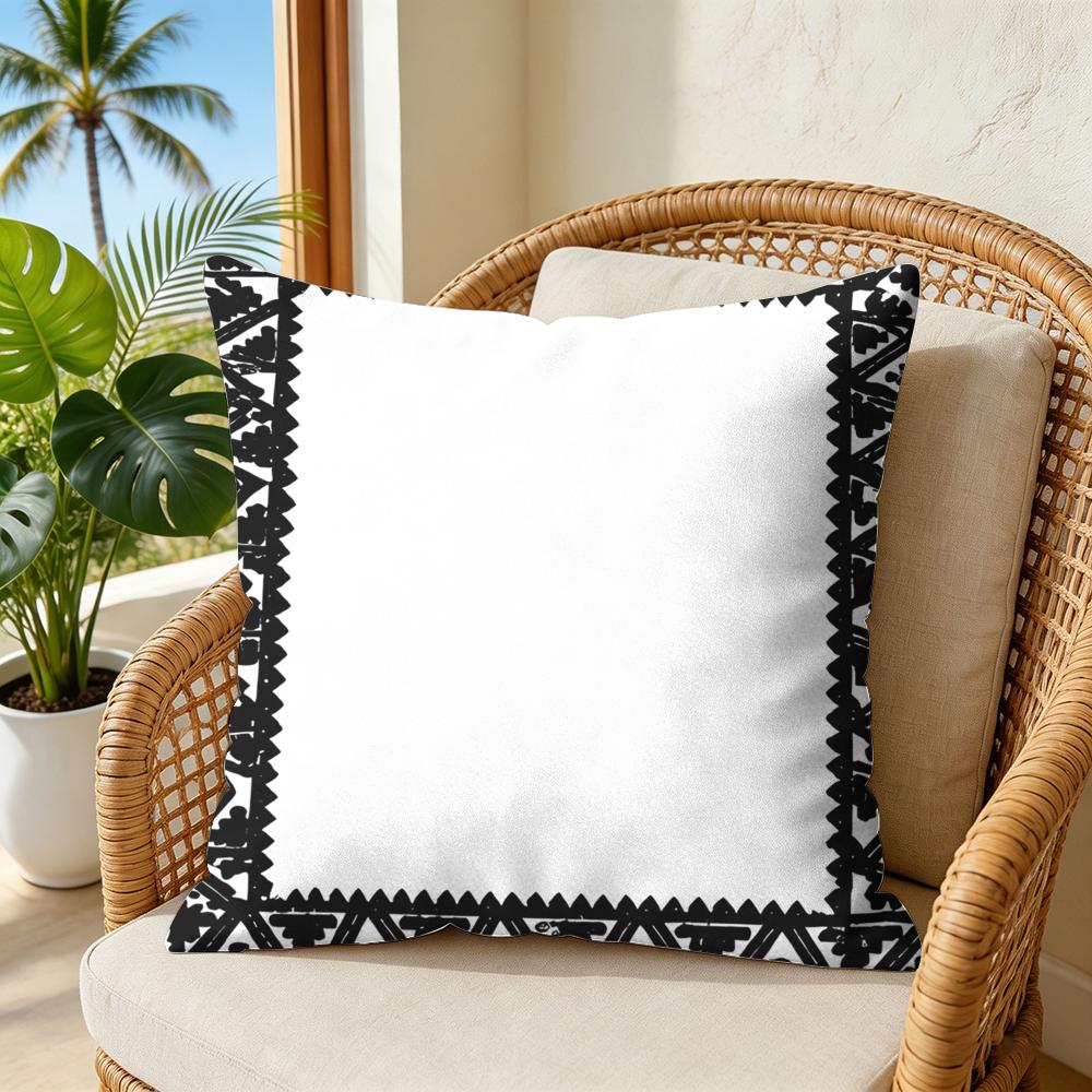 Geometric Embroidery Pillow Case Double-Sided Plush Sofa Cushion Covers Organic Breathable Invisible Zipper