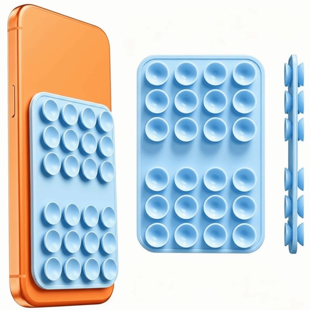 5pcs Square Phone Holder Mat Single-Sided Anti-Slip Phone Mount Suction Cup Phone Holder Wall Mount