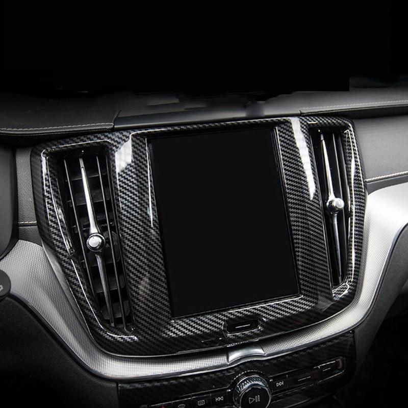 Pokrywa panelu nawigacji samochodu z włókna węglowego Rama wykończeniowa do akcesoriów Volvo XC60 2018 ABS Chrome