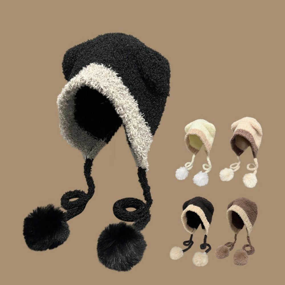 

Beanie Hat Bear Ears Knitted Hat Woolen Hat Plush Hat Cute Cat Ears Beanie Warm