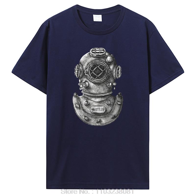 

Футболка для дайвинга с аквалангом для мужчин, шлем, мягкая летняя футболка, хлопковая футболка с короткими рукавами, уличная одежда XXXL темно-синий