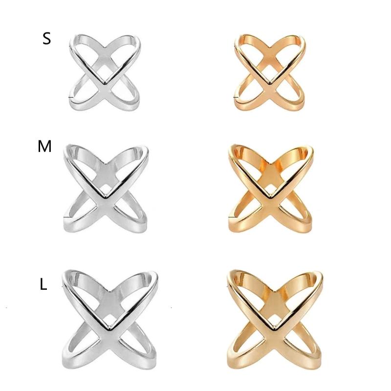 X Shaped Simple Silk Scarf Buckle Cross Hollow Scarves Clip Blouse Clasp Wrap Hoder for T-Shirt Neckerchief Shawl