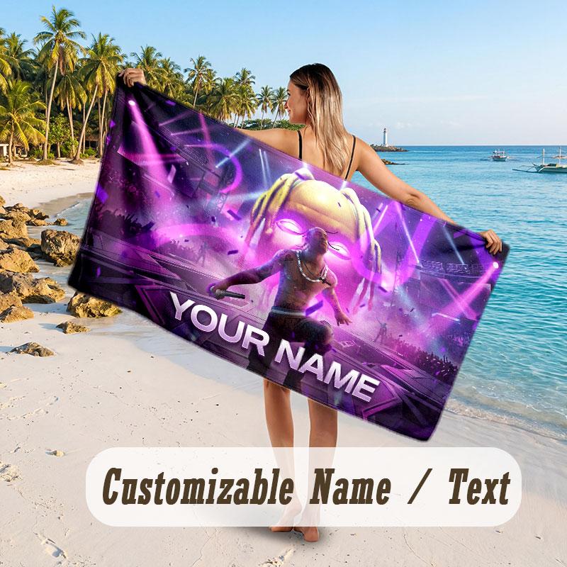 Custom Name Large Beach Towel,Travis Scott Quick Absorbent Towel For Outdoor Travel Poolside