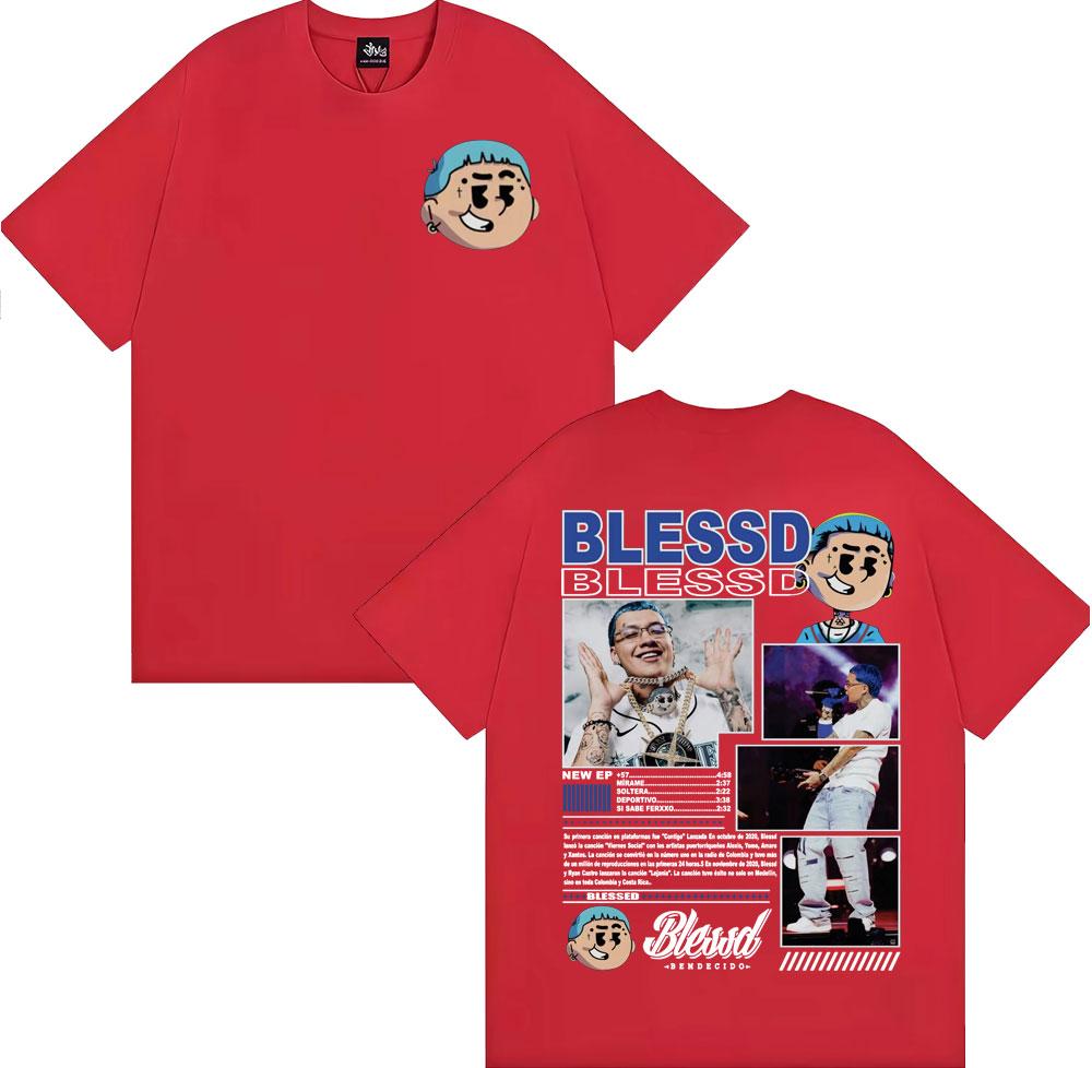 Rapper BLESSD BENDECIDO Tour 2025 Cover Merch Graphic T Shirts Unisex WOMEN Fashion Trend Cool Cotton Oversized Tshirt Streetwear