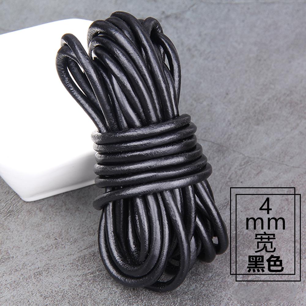 Pure Cowhide Rope Diy Jewelry Accessories, Black, Brown, Natural Round Cowhide Rope, Real Cowhide
