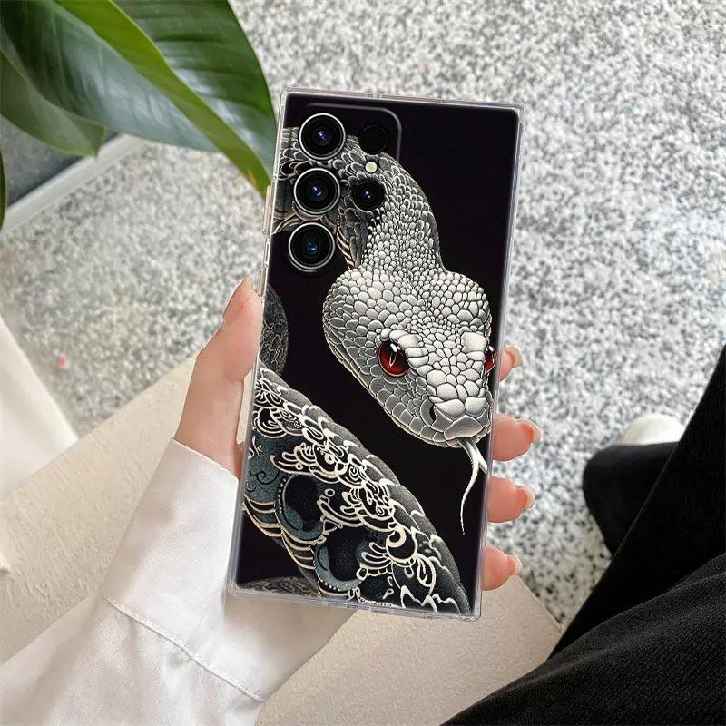 Snakes and Women Clear Case For Samsung Galaxy S26 S25 S24 S23 Ultra S20 S21 FE S22 Plus S26Ultra S25FE Soft Silicon Phone Cover