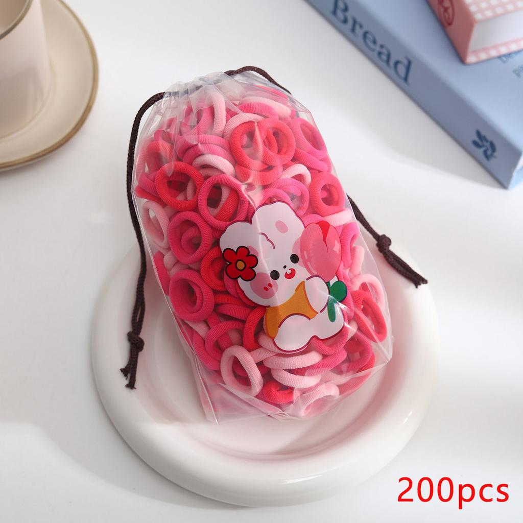 200pcs Macaron Colored Rubber Band High Elasticity Durability Multi-color Design Large Bag European American Style Daily Fashion