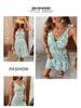 Robe en Dentelle sans Manches à Col en V Imprimé Floral - Collection Été 2025