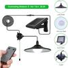 Lixada Solar Pendant Light Outdoor Indoor Hanging Light LED Shed Light Waterproof Pendant Lamp with Remote Control & Pull Cord for Garden Yard Patio