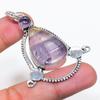 Natural Fluorite, Amethyst Gemstone 925 Sterling Silver Pendant 2.56" AP-14191