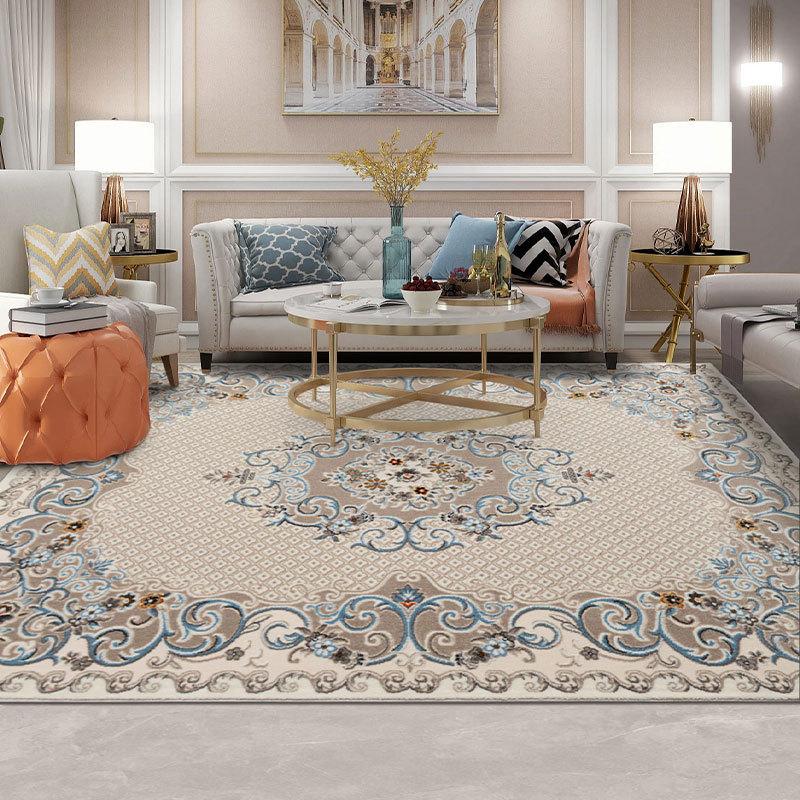 

Современный сине-бежевый ковер сложного художественного рисунка, большой ковер для гостиной, домашний декор, нескользящий напольный коврик 40X60CM