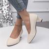 Fashion Shoes Ladies Pumps Medium Heel Nude Sexy Pointed Toe High Heels Wedding Shoes Fashion Elegant  Pumps for Women