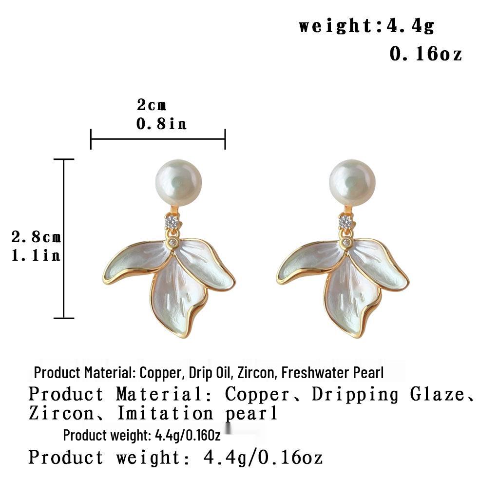 French Luxury Zircon & Freshwater Pearl Earrings - Elegant, Niche High-End Studs in Trendy Ins Style