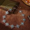 Chinese Traditional Knot Waist Chain With Metal Carving Turquoise Occasions For