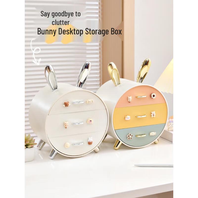 HANDUNYOU Luxury Cute Rabbit Desktop Organizer