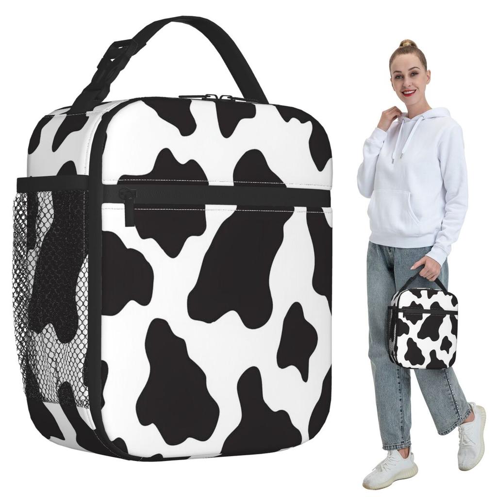 Cow Animal Print Cowboy Country Ranch Insulated Lunch Bag for Kids School Cooler Thermal Food Box Tote Lunch Boxes