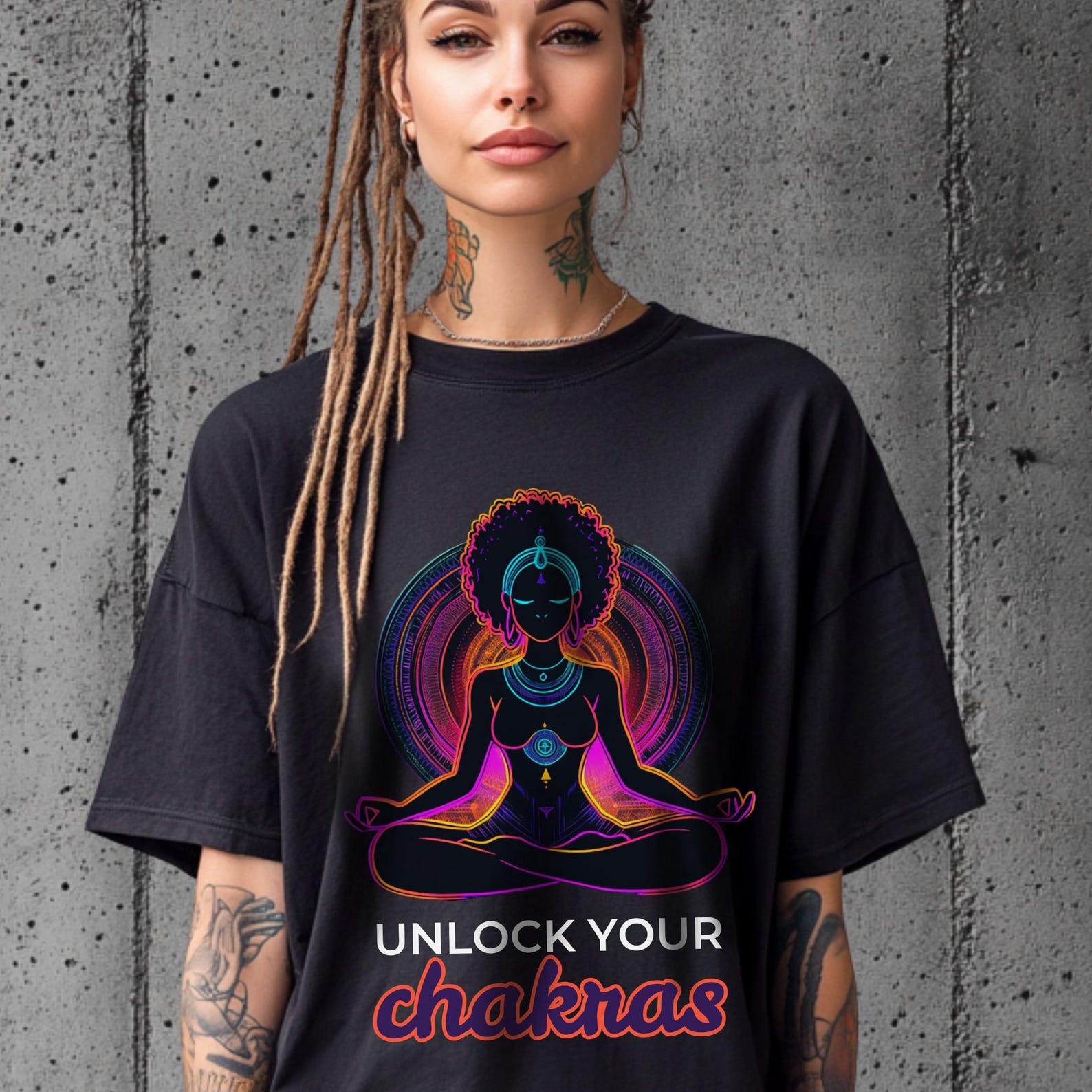 Unlock Your Chakras - Spiritual Meditation T-Shirt for Yoga, Mindfulness & Healing Energy 3XL