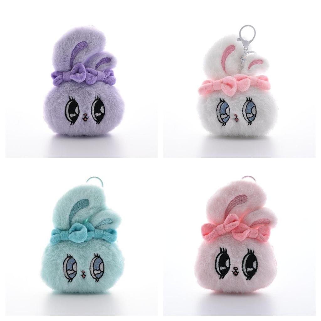 Adorable Big-Eyed Bunny Plush Toy Keychain - Coin Purse & Earphone Bag