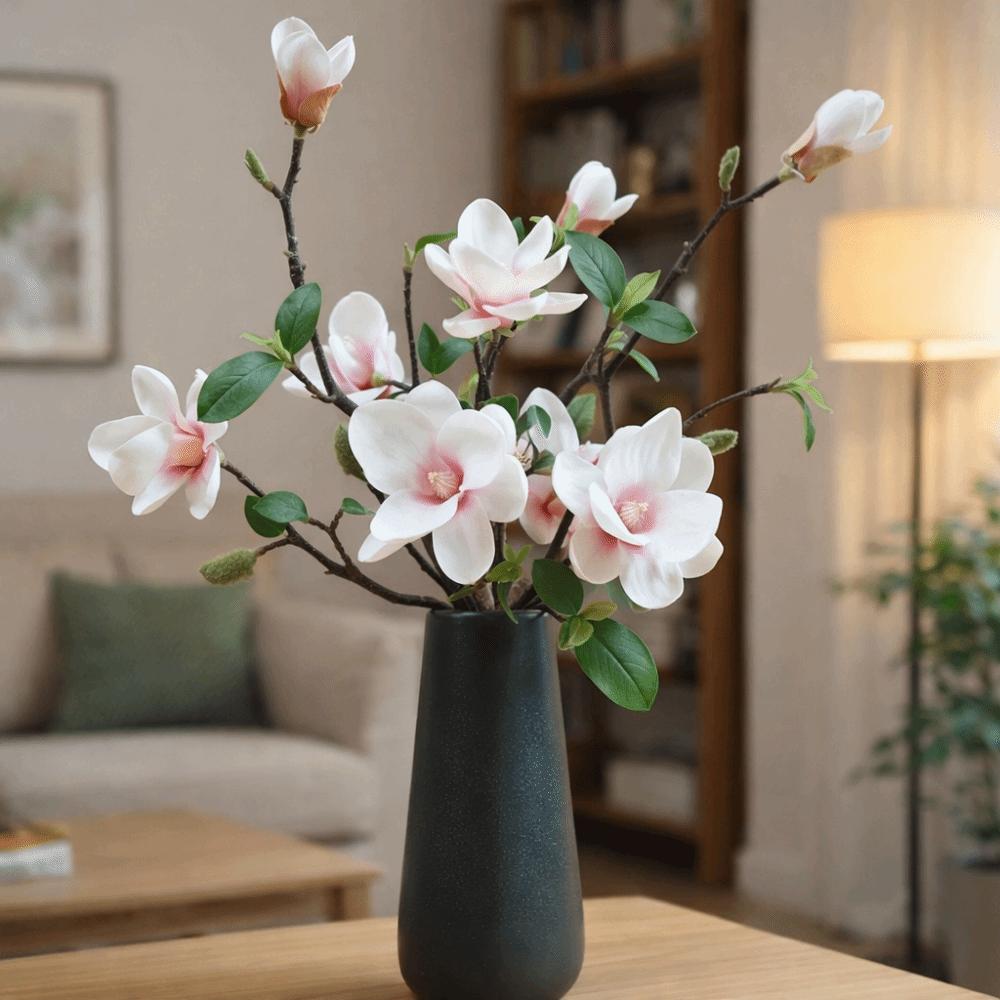 Realistische Haptik Künstliche Orchideenblüten Langer Ast Magnolienzweige Bürodekoration