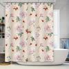 Vintage Pink Floral Bath Shower Curtain Waterproof Decorative Home Decor With Rose Redberry Print For Bathroom Decoration In Whi