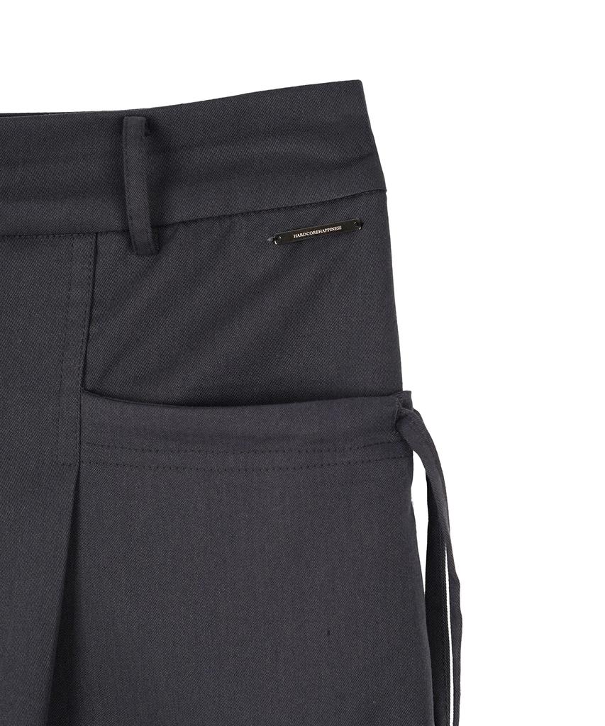 Hardcore Happiness Pocket Rope Long Skirt_Charcoal