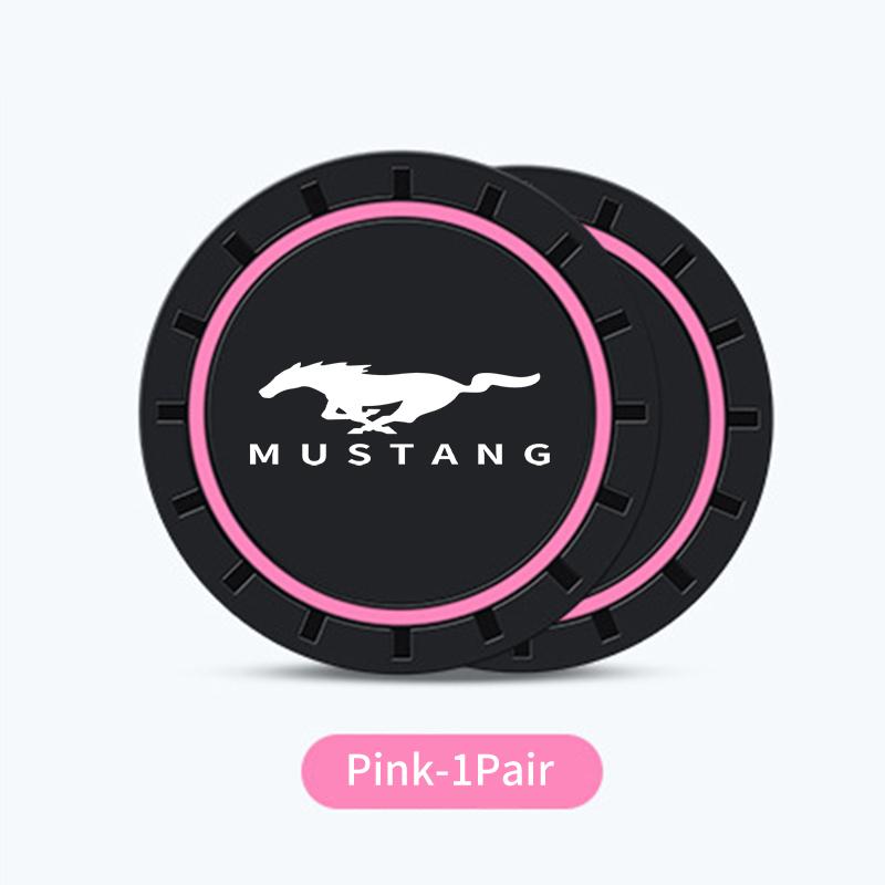 For Ford 2Pcs Car Logo Silicone Coaster Anti-Slip Water Cup Drink Mats Auto Accessories Escort KA Flex Everest KA Expedition
