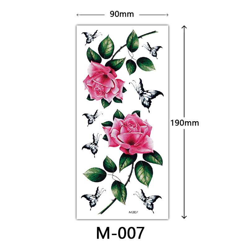 Waterproof Three-Dimensional Color Print Tattoo Sticker, Butterfly Flower Animal Tattoo