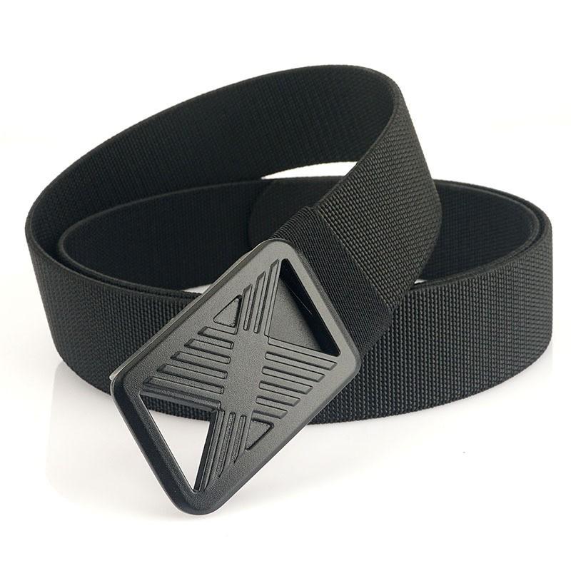 Elastic Nylon Press Buckle Quick-drying Casual Men s Belt Fashionable Commuting 120cm чёрный