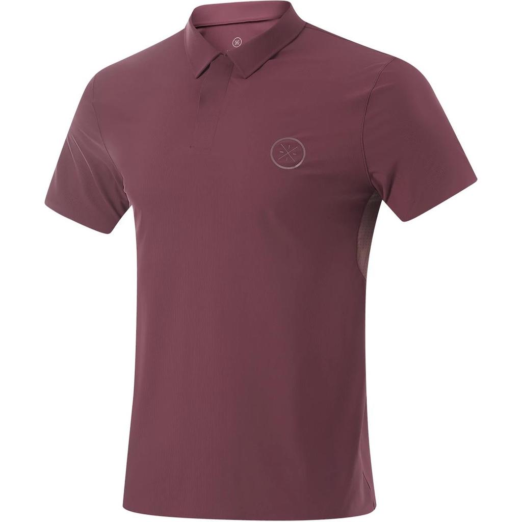 Li Ning Wade Series Solid Color Comfortable Breathable Versatile Casual Short Sleeve Polo Shirt Men Polo Shirts Mixed-Burgundy Purple APLU107-4
