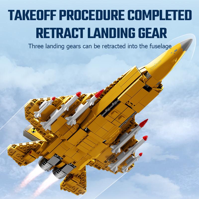 SEMBO Carrier Based Fighter Jet Assemblage Building Blocks MOC Armed Aircraft Models Plane Construction Sets for Boys Toys Gifts