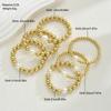 6pcs Bohemian Pearl Stackable Beaded Bracelets Set Vintage Chunky Gold Color Geometric Multilayer Elastic Bracelets Daily Wear