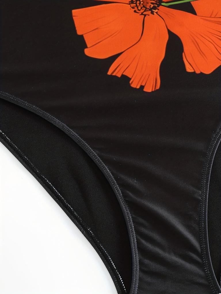 Sommer Damen Blumen Digitaldruck Einteiler Badeanzug