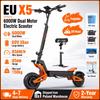 EU X5 Escooter 6000W 60V 38AH Off-Road Max Speed 85KMH Max Load 150kg Dual Motor Foldable Electric Scooter 85KM Range Per Charge