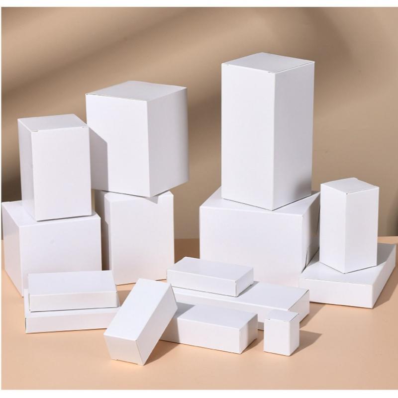 350g White Cardboard Packaging Box Universal Square Flat Box Empty Case for Perfume Gifts Multiple Purposes Easy To Fold Handmade Gift Cosmetic Boxes