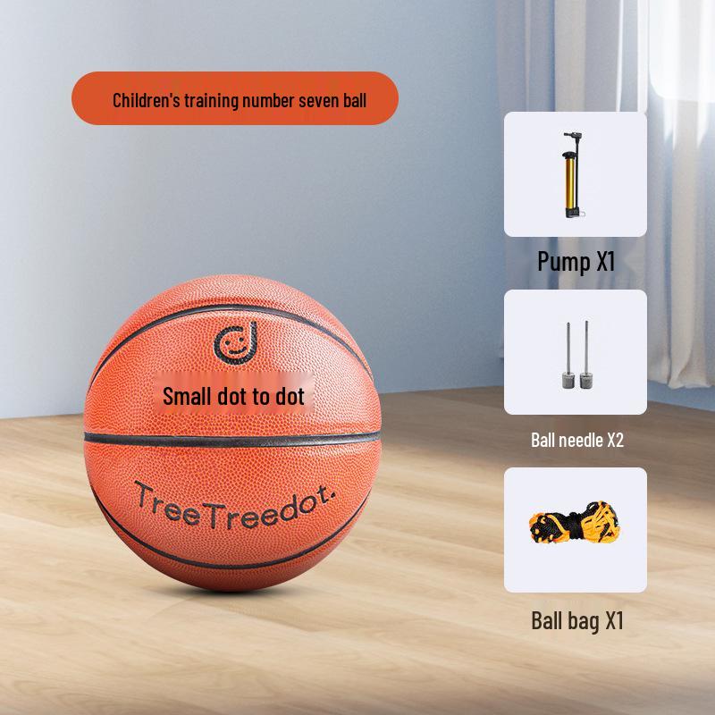 Small Wooden Dot Basketball for Kindergarten and School Training - PU No. 7 Basketball No. 4 Basketball (Kindergarten Use)