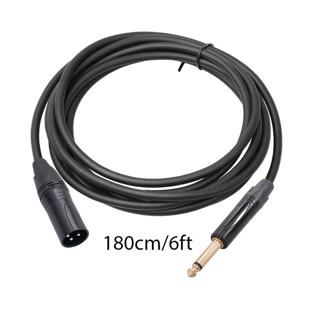 6.35mm Audio Cable TRS Stereo Male to XLR Male Balanced Interconnect Cord Patch Cable Zinc Alloy Shell for Mixer