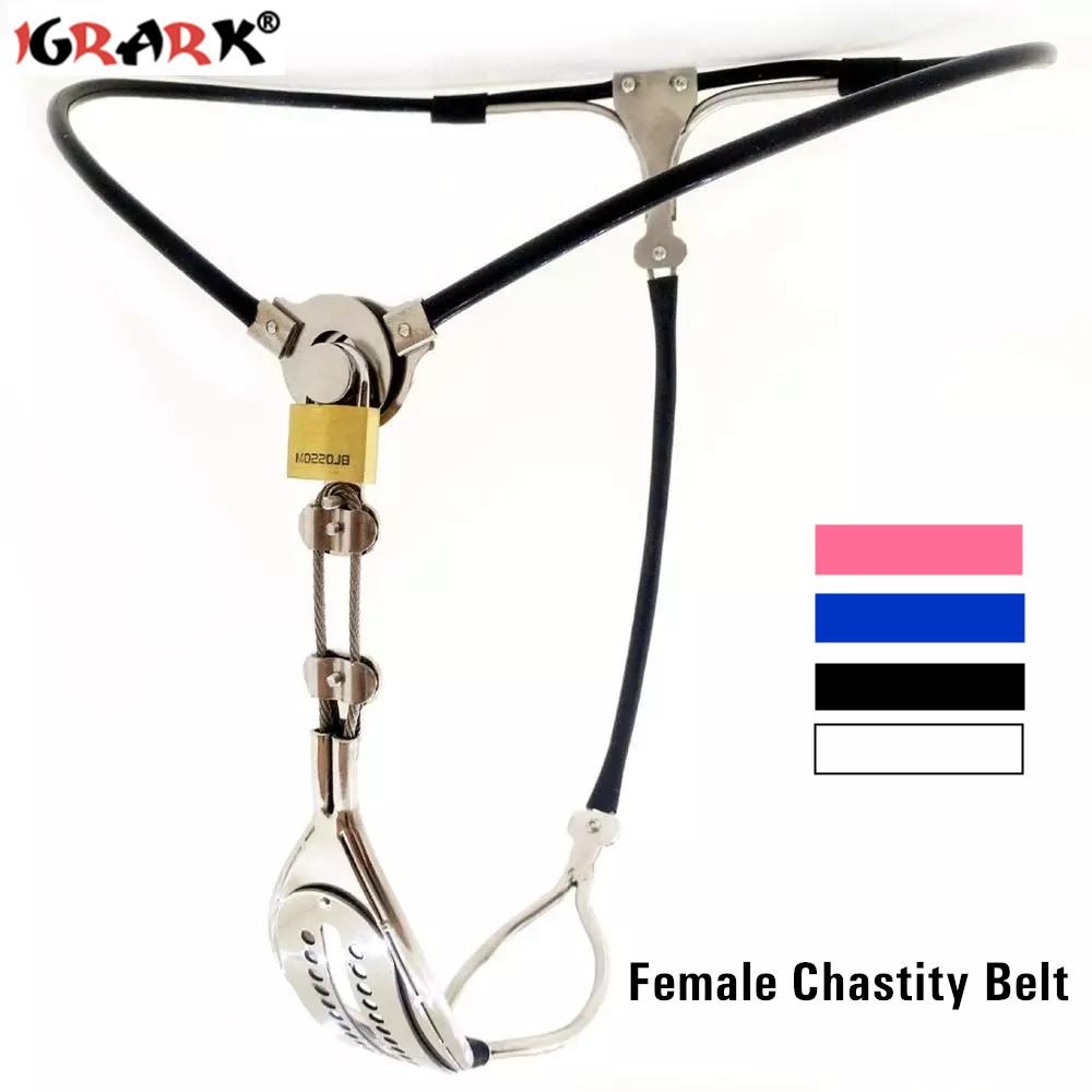 Female Light Weight Leather Chastity Belt Stainless Steel Lock BDSM Bondage Pants Sexy Underwear Sex Toys for Women Couples Game